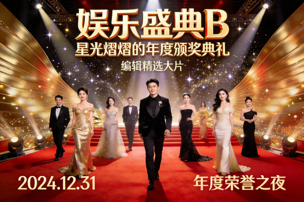 编辑精选大片《娱乐盛典B》海报：星光熠熠的年度颁奖典礼